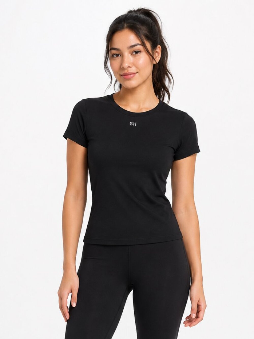 NWT Gold Hinge Essential Black Fitted Athletic Top Women’s XS